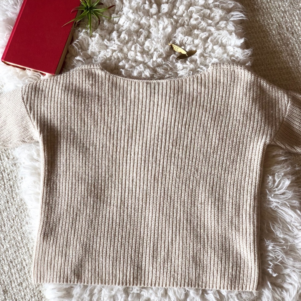 TopShop Natural Knitted Boxy Rib Jumper - Picture 7 of 8